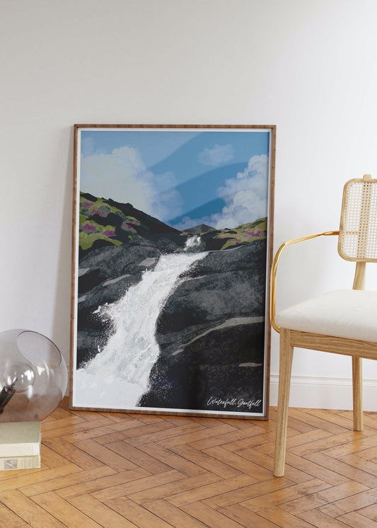 Corrie Glen Waterfall, Goatfell Arran Ayrshire Landscape Wall Art