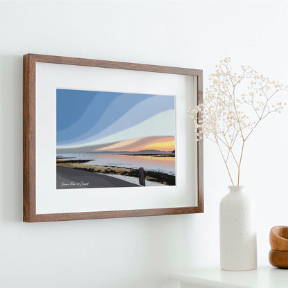 Irvine Pier at Sunset, Ayrshire Arran Scotland Landscape Wall Art