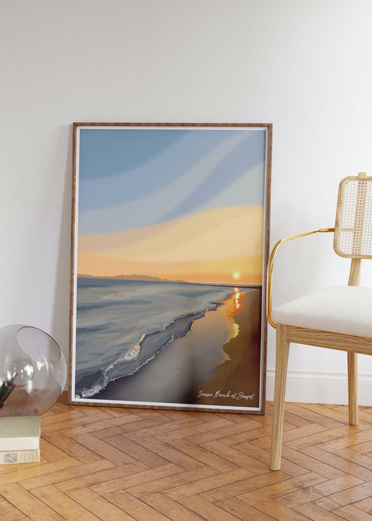 Irvine Beach at Sunset, Ayrshire Scotland Landscape Wall Art