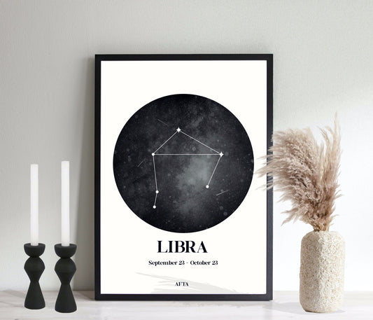 LIBRA Constellation Zodiac Star Sign Wall Art