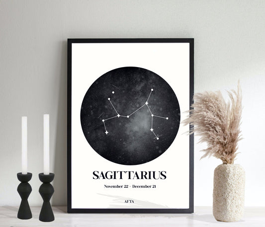 SAGITTARIUS Constellation Zodiac Star Sign Wall Art