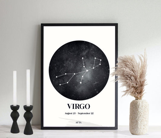 VIRGO Constellation Zodiac Star Sign Wall Art