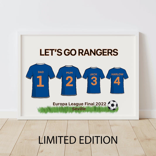 Limited Edition Rangers Tops Family Wall Art