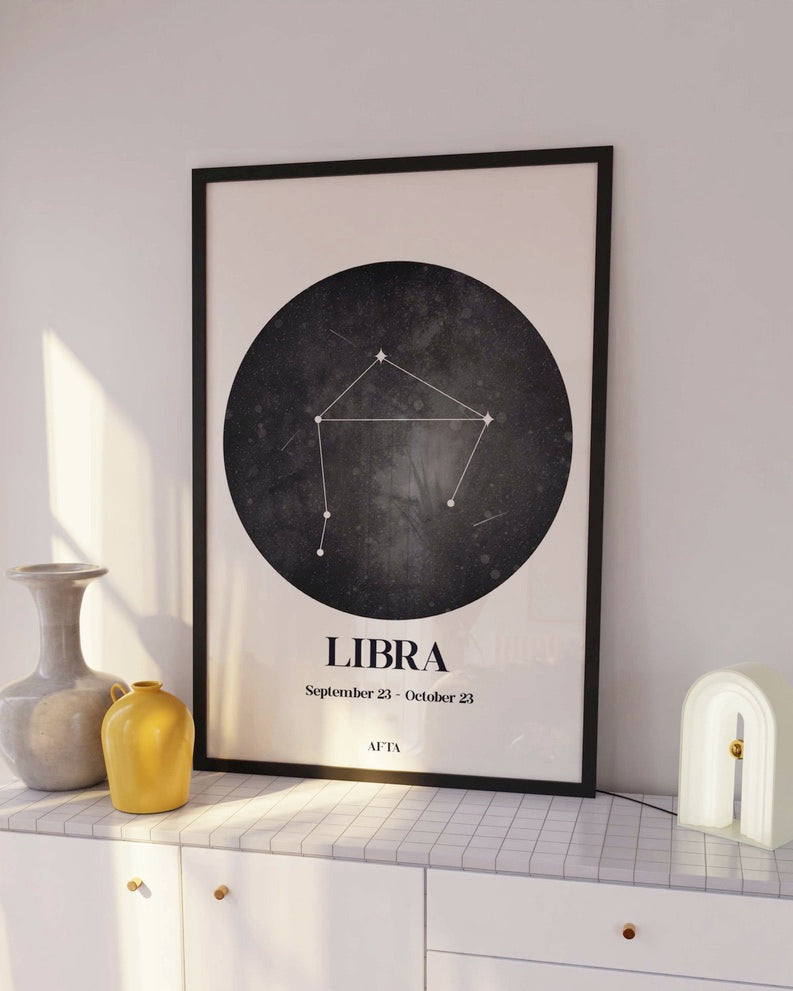 LIBRA Constellation Zodiac Star Sign Wall Art
