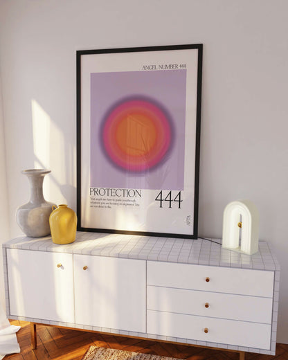 444 Aura Angel Number Intuition Wall Art