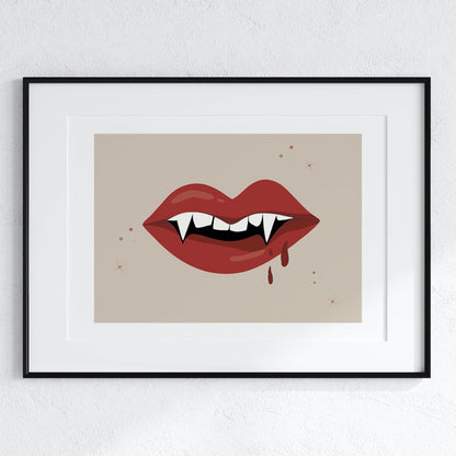 Vampire Lips Halloween Wall Art