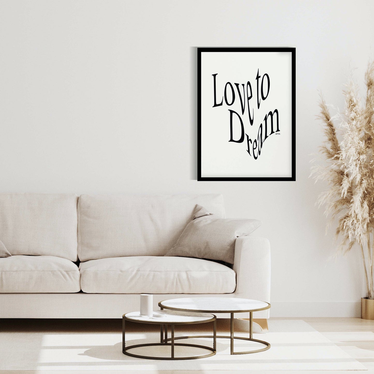 Love to Dream Wavey Text Quote Wall Art