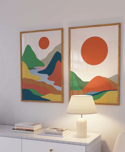 Abstract Mountain Landscape Wall Art