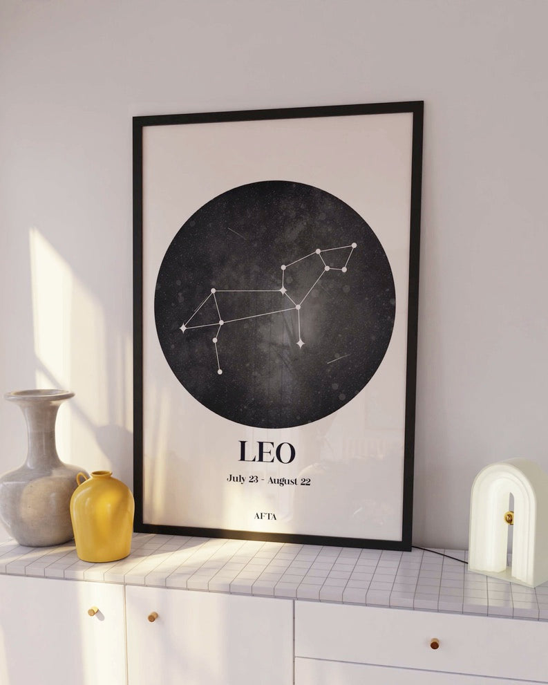 LEO Constellation Zodiac Star Sign Wall Art
