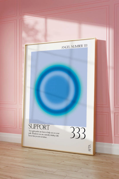 333 Aura Angel Number Intuition Wall Art