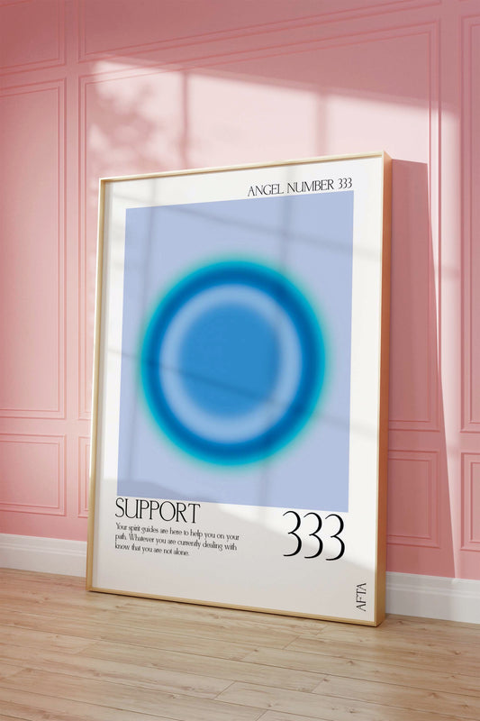333 Aura Angel Number Intuition Wall Art