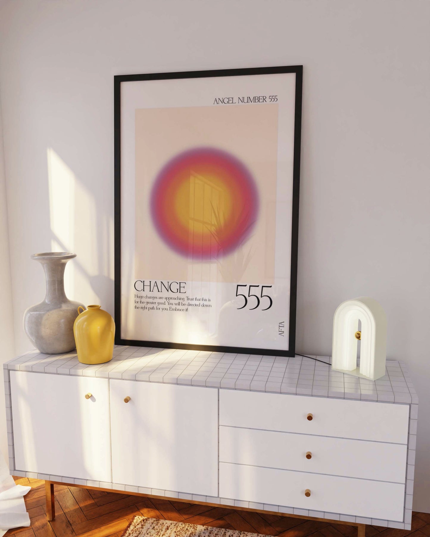 555 Aura Angel Number Intuition Wall Art