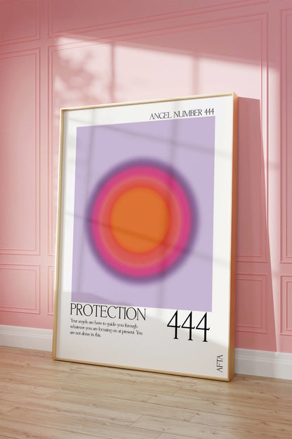 444 Aura Angel Number Intuition Wall Art