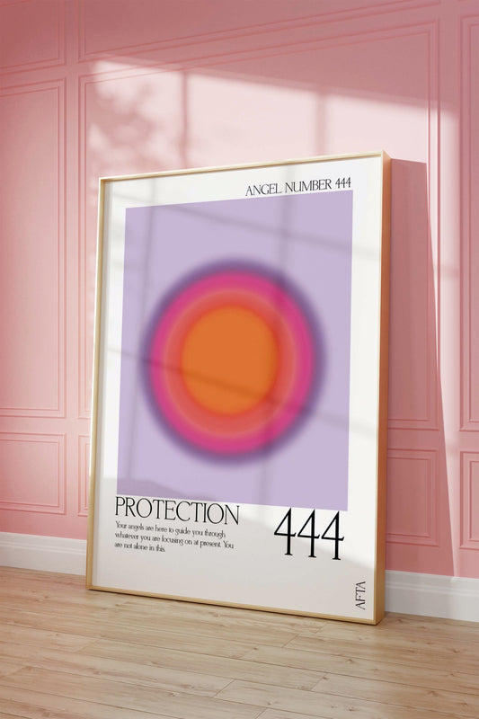 444 Aura Angel Number Intuition Wall Art