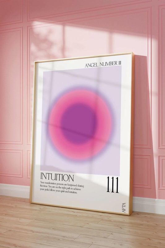 111 Aura Angel Number Intuition Wall Art