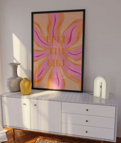 Feed the Fire Pink Wall Art