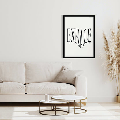 Exhale Wavey Text Quote Wall Art