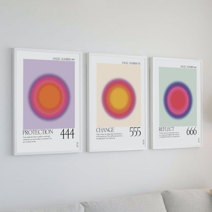 444 Aura Angel Number Intuition Wall Art