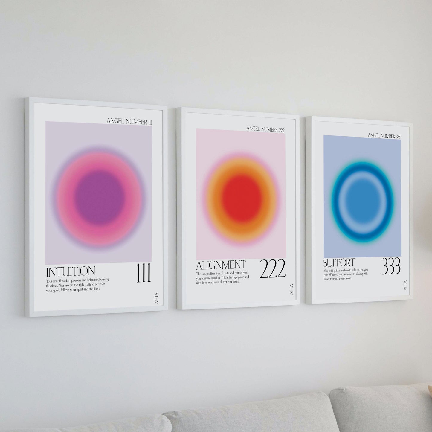 333 Aura Angel Number Intuition Wall Art