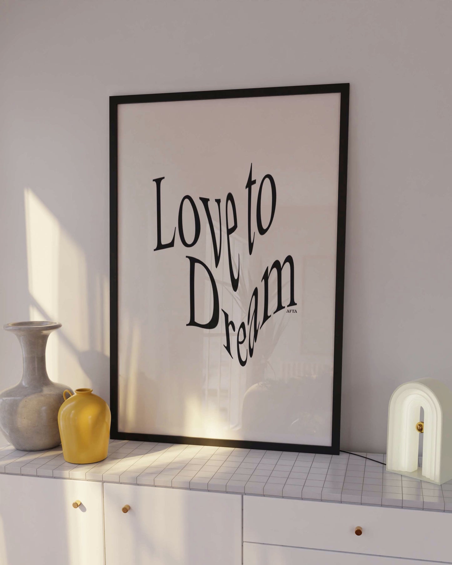 Love to Dream Wavey Text Quote Wall Art