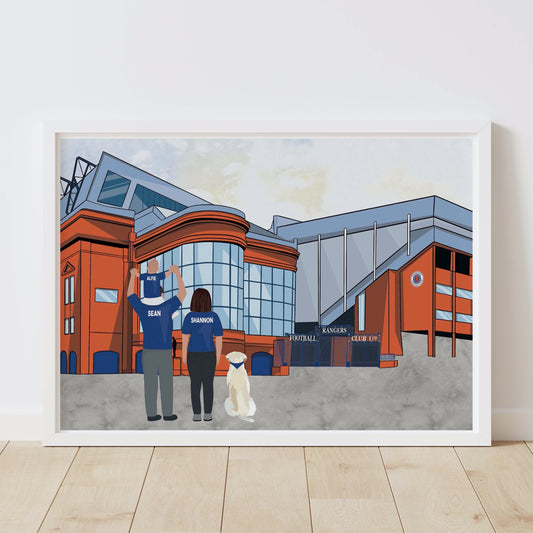 CUSTOM Standing Outside Rangers Football Stadium Wall Print