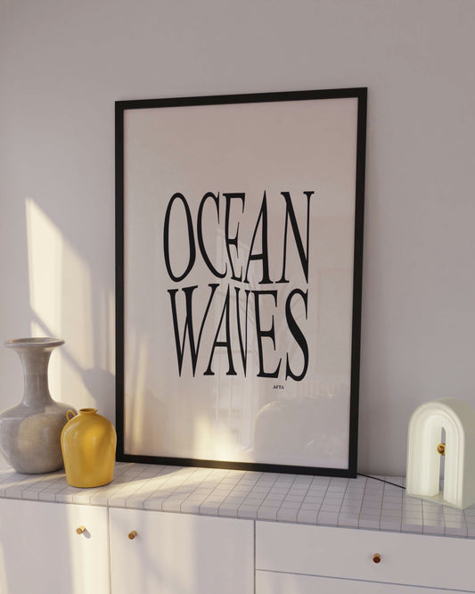 Ocean Waves Wavey Text Quote Wall Art