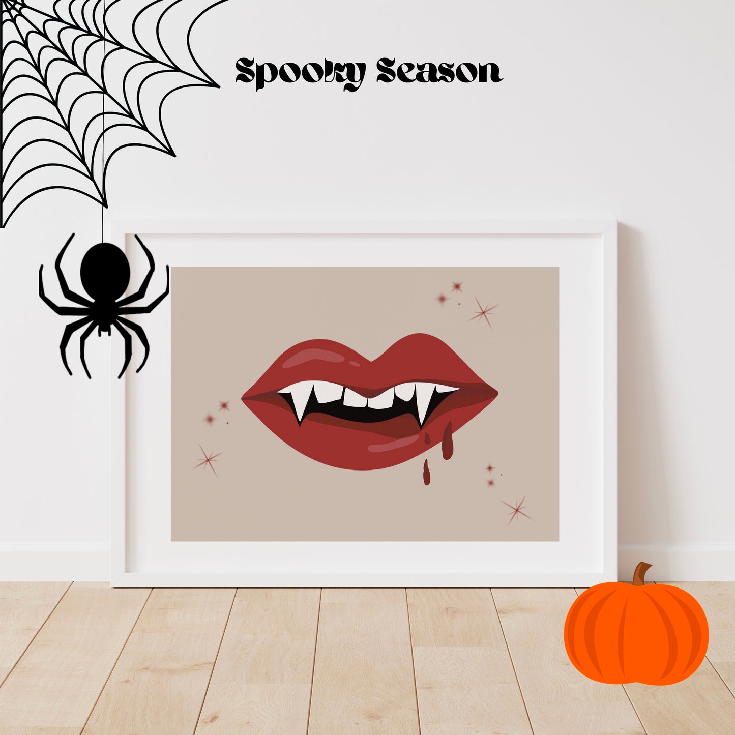 Vampire Lips Halloween Wall Art