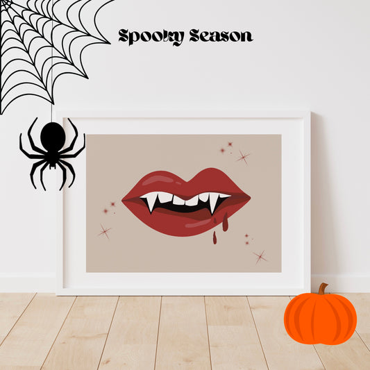 Vampire Lips Halloween Wall Art