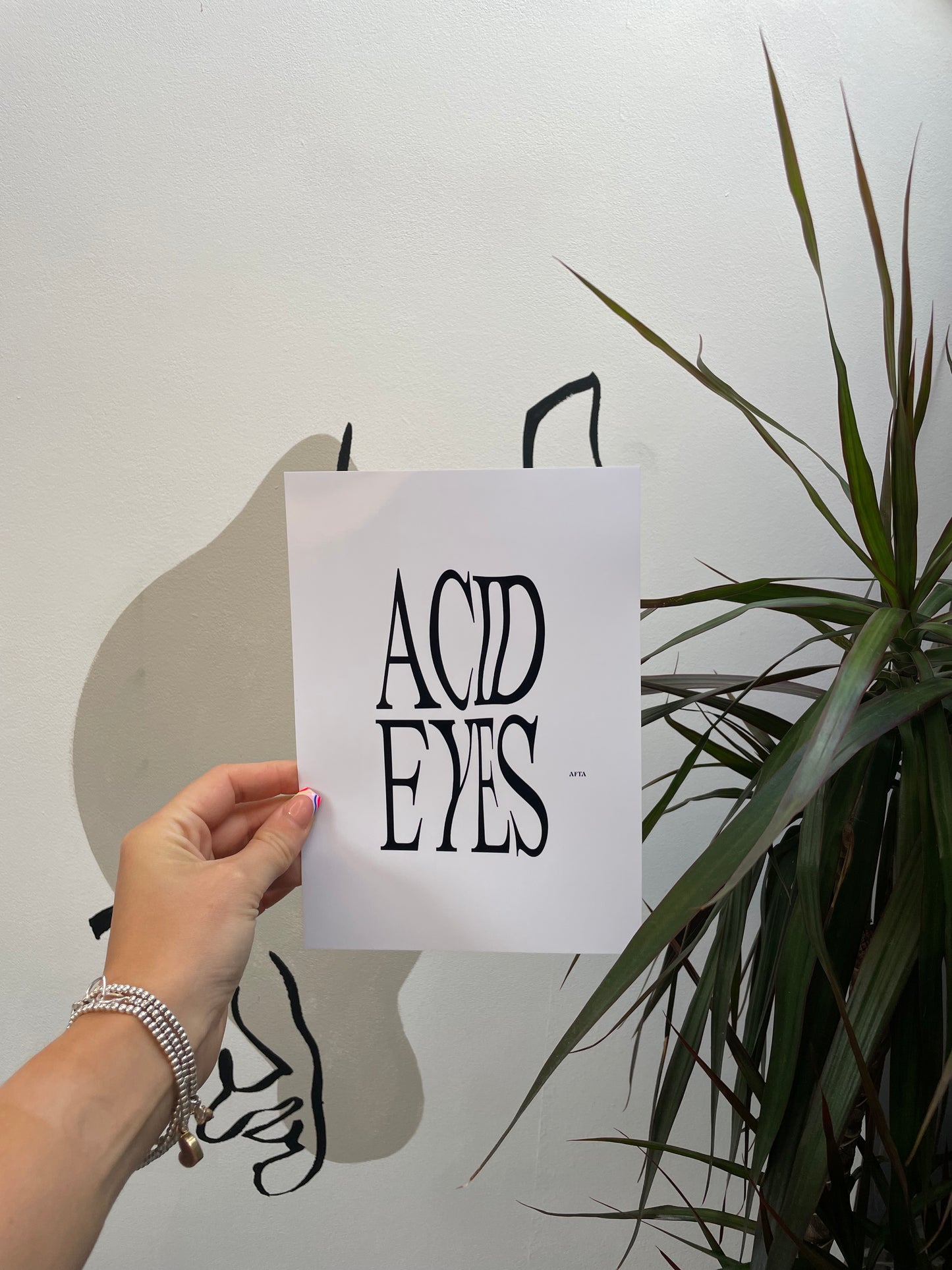 Acid Eyes Wavey Text Quote Wall Art