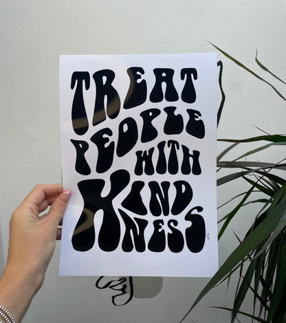 Treat People with Kindness Quote Wall Art