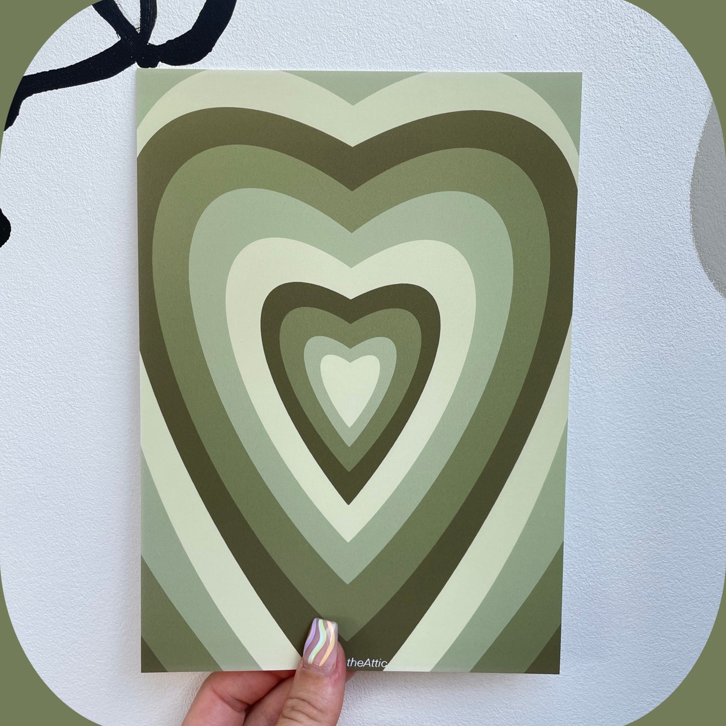 Retro Heart Digital Wall Art Art