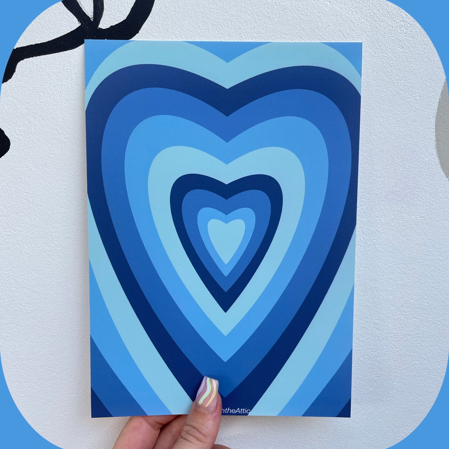 Retro Heart Digital Wall Art Art