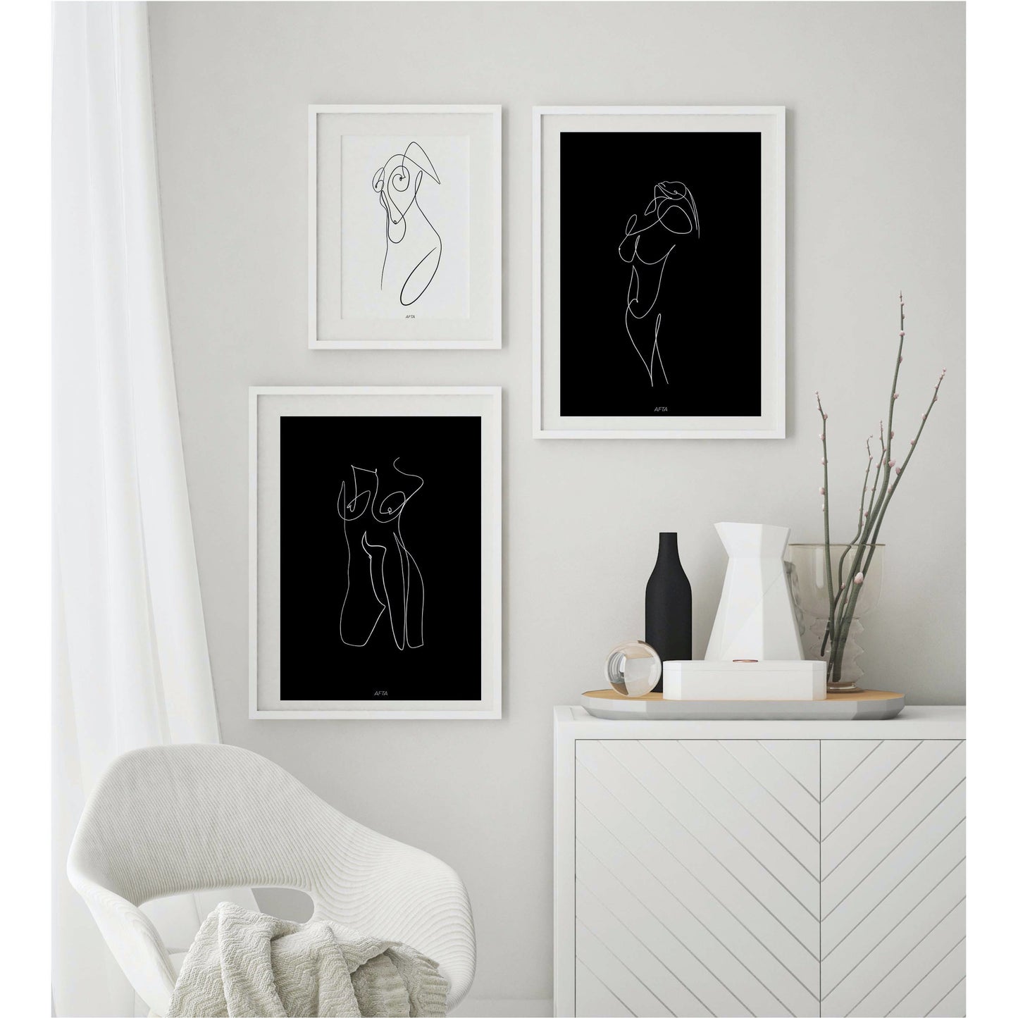 Woman Body Minimal Line Wall Art