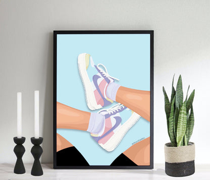 Nike Air Force Pastel Wall Art