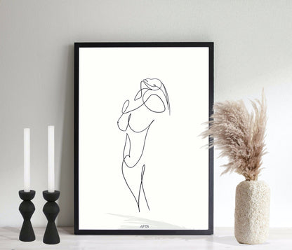 Woman Body Minimal Line Wall Art
