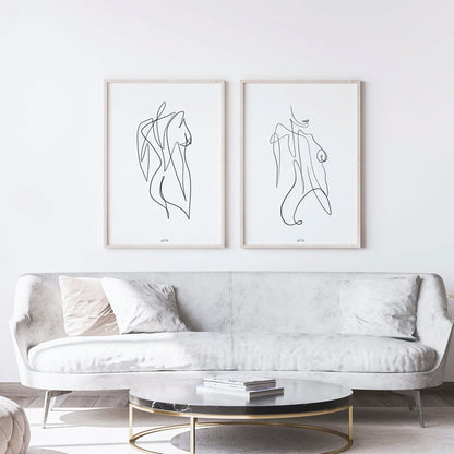 Woman Body Minimal Line Wall Art