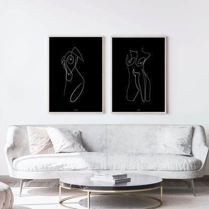 Woman Body Minimal Line Wall Art