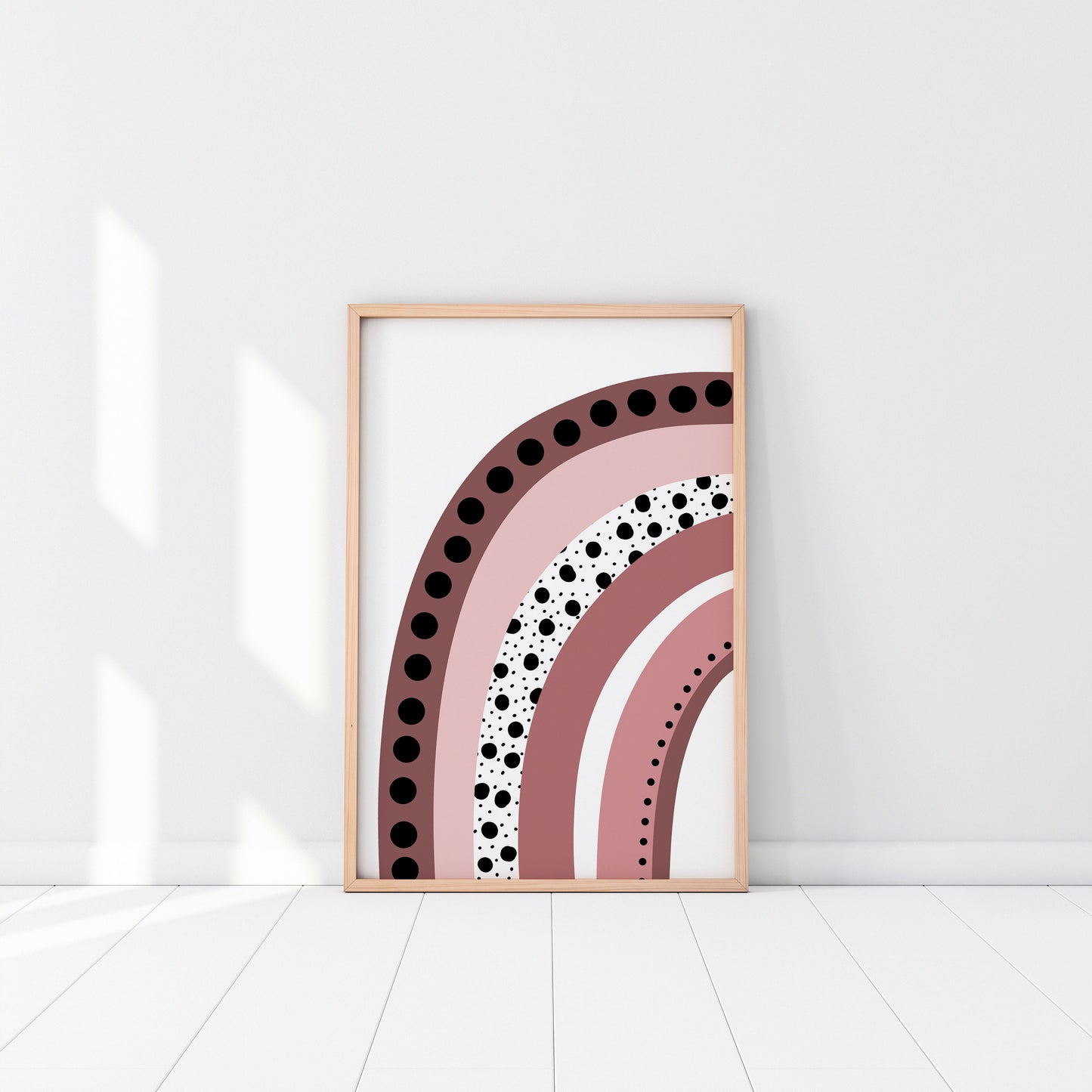 Girl Nursery Polka Dot and Rainbows Set of 3 Wall Art