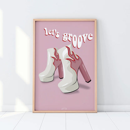 Lets Groove Disco Boots Wall Art