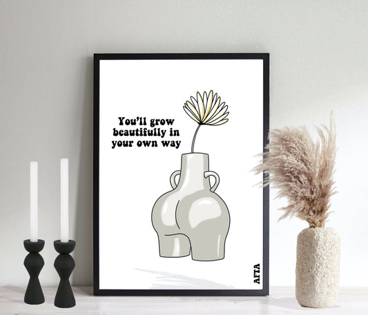 Woman Body Vase Wall Art