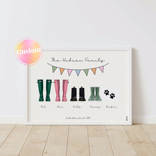 Custom Family Shoes Wall Art